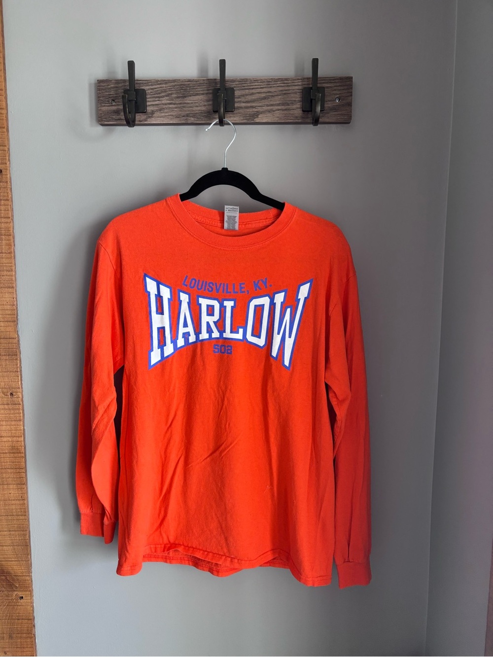 Harlow Men’s Long-Sleeve T-Shirt in Bright Orange